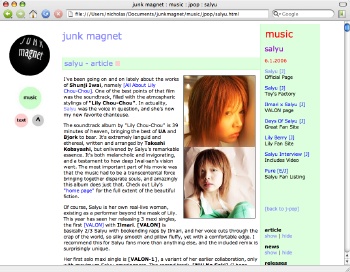 Salyu Page in JM 2.0