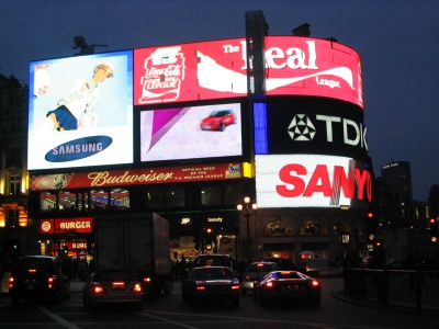 Lights at Piccadilly Circus, London